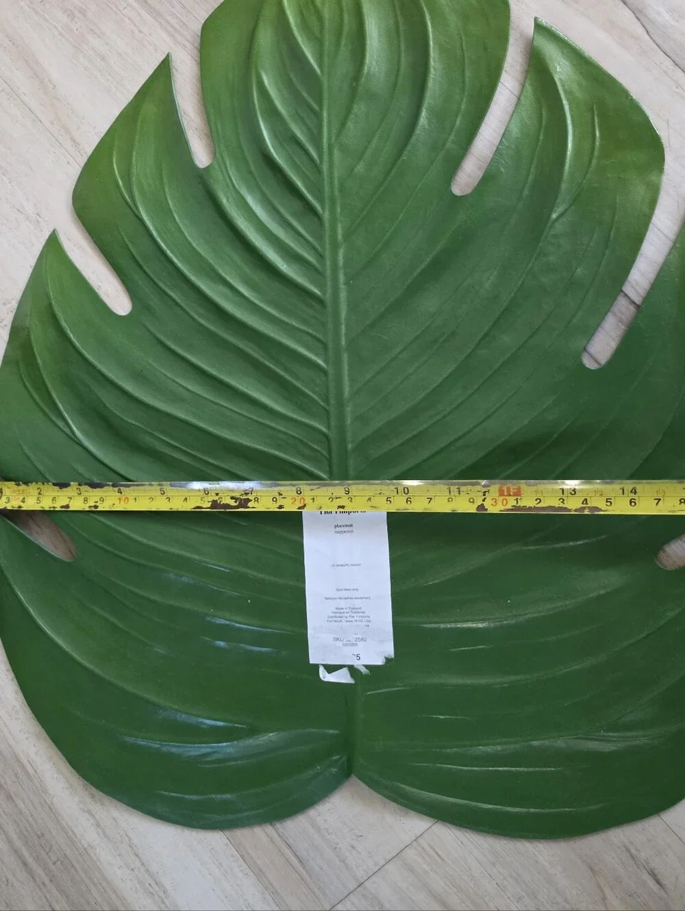 Pier 1 Monstera Leaf Placemat Set Of 8 17x16 Tropical Patio Hollywood Regency